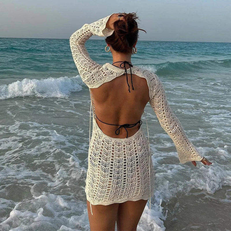 Luna Lace Beach Dress - Vanilla Dusk